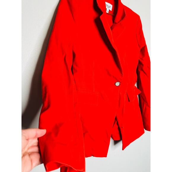 DEREK LAM 10 CROSBY Red Front Button Closure Noah Single Breast Jacket Blazer 4 - Picture 11 of 16